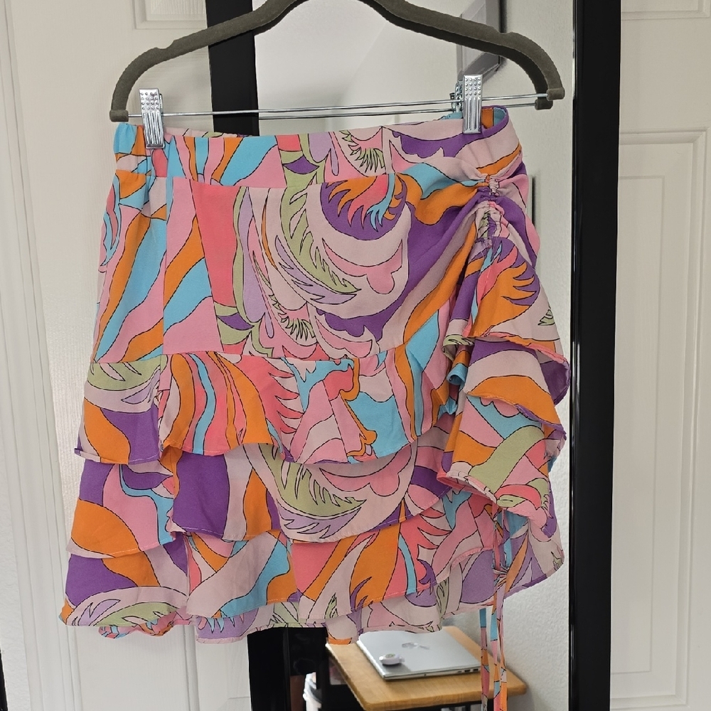 Colorful Floral Women's Skirt Sz Med